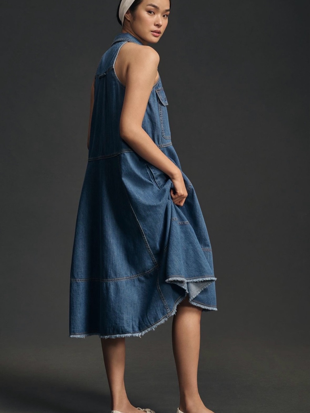 Pilcro Sleeveless Halter Swing Midi Dress/medium - Picture 6 of 7